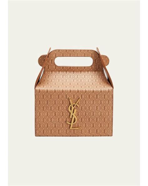 Saint Laurent Ysl Lunch Box Tote Bag in Natural for Men 